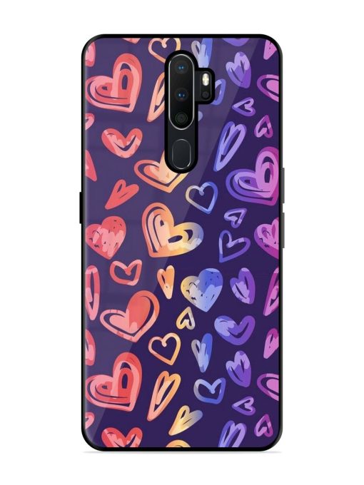 Rainbow Hearts Glossy Soft Edge Case for Oppo A9 Chachhi