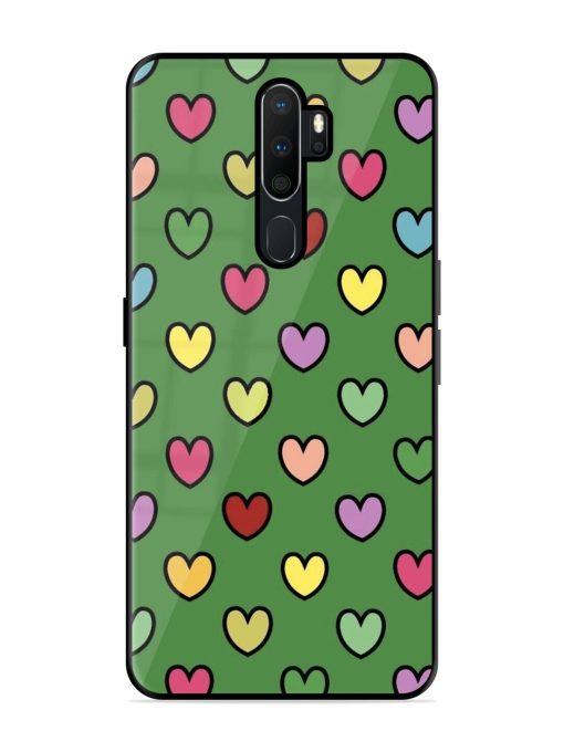 Rainbow Heart Parade Glossy Soft Edge Case for Oppo A9 Chachhi