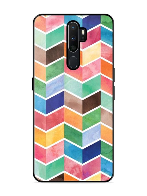 Watercolor Chevron Whimsy Glossy Soft Edge Case for Oppo A9 Chachhi