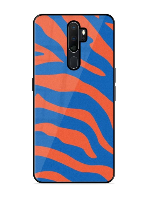 Zebra Stripes In Blue And Orange Glossy Soft Edge Case for Oppo A9