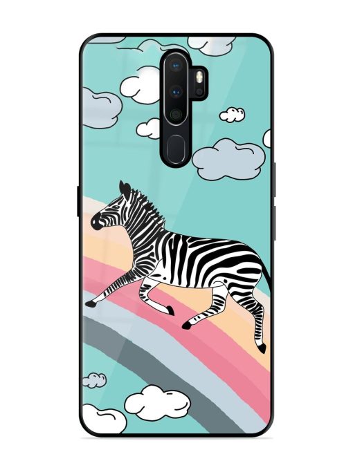 Zebra On A Rainbow Glossy Soft Edge Case for Oppo A9 Chachhi