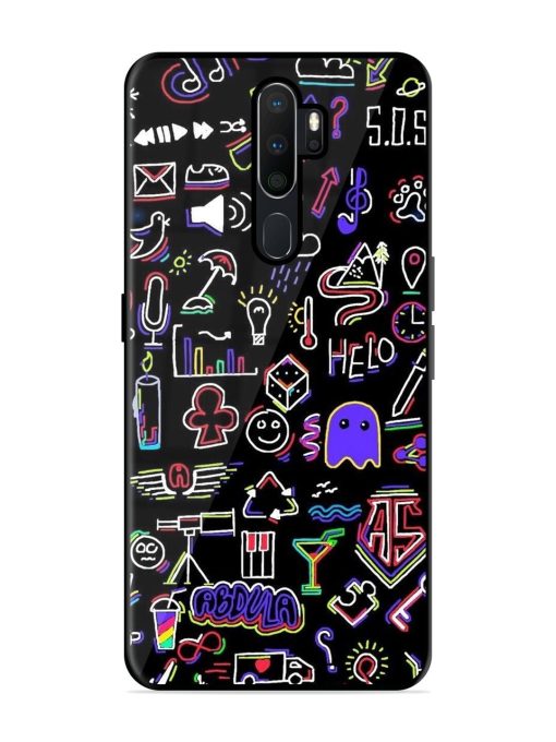 Neon Doodle Glossy Soft Edge Case for Oppo A9 (2020) Chachhi