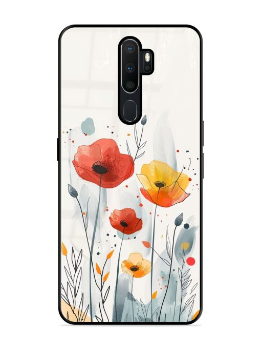 Poppy Fields Glossy Soft Edge Case for Oppo A9 (2020) Chachhi