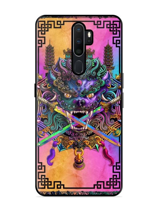 Psychedelic Fu Dog Tapestry Glossy Soft Edge Case for Oppo A9 (2020) Chachhi