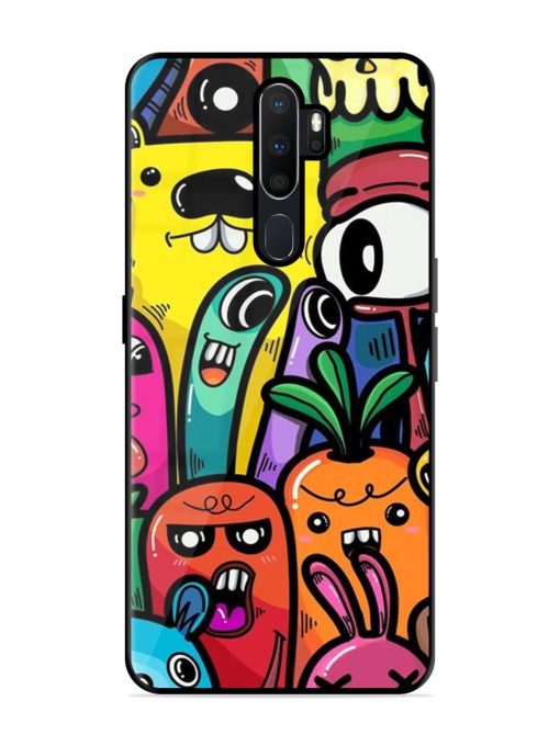 Whimsical Doodle Chaos Glossy Soft Edge Case for Oppo A9 (2020) Chachhi