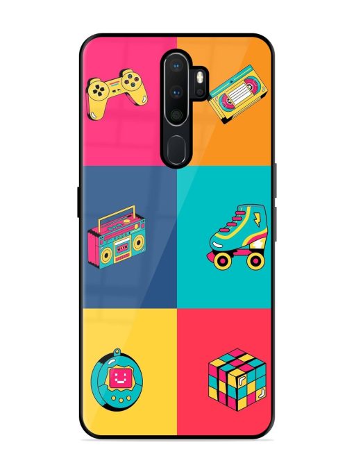 90S Throwback Grid Glossy Soft Edge Case for Oppo A9 (2020) Chachhi