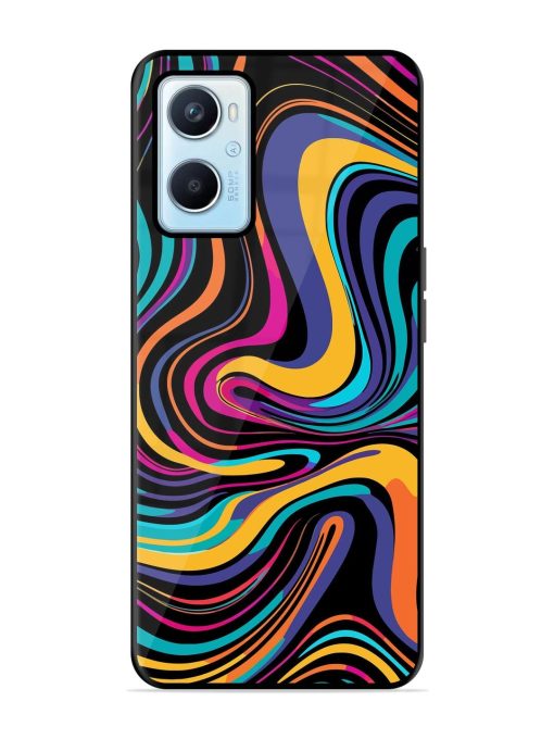 Psychedelic Swirl Glossy Soft Edge Case for Oppo A96 Chachhi