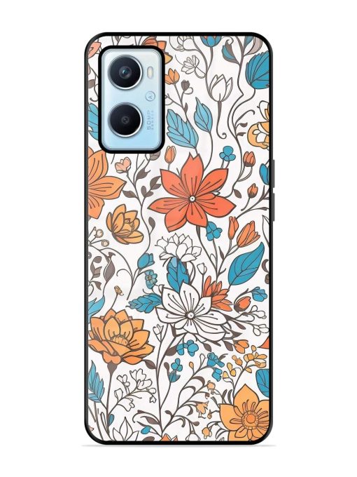 Floral Symphony Glossy Soft Edge Case for Oppo A96 Chachhi