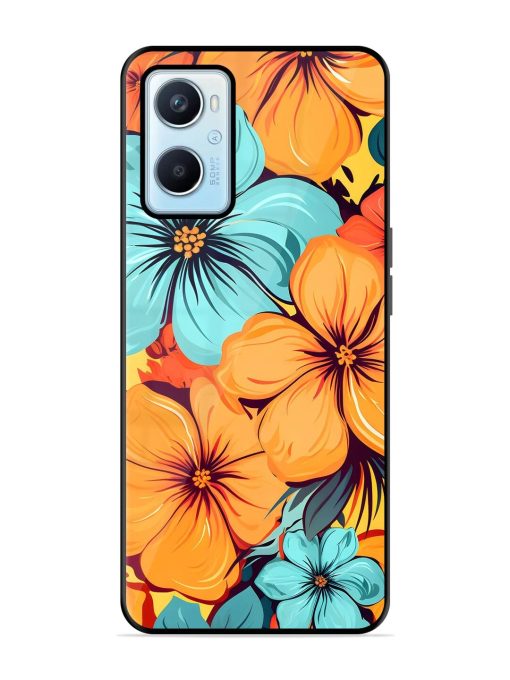 Tropical Bloom Glossy Soft Edge Case for Oppo A96 Chachhi