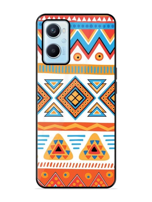 Vibrant Tribal Pattern Glossy Soft Edge Case for Oppo A96 Chachhi