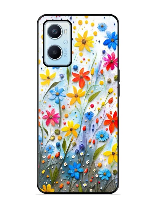 Vibrant Floral Glossy Soft Edge Case for Oppo A96 Chachhi