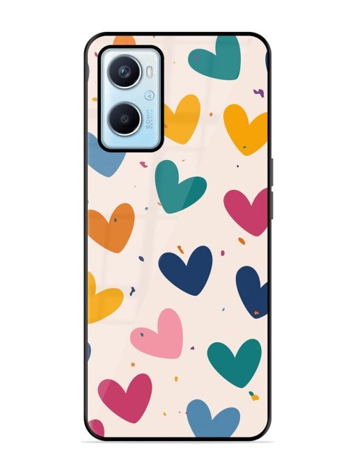 Rainbow Hearts Glossy Soft Edge Case for Oppo A96