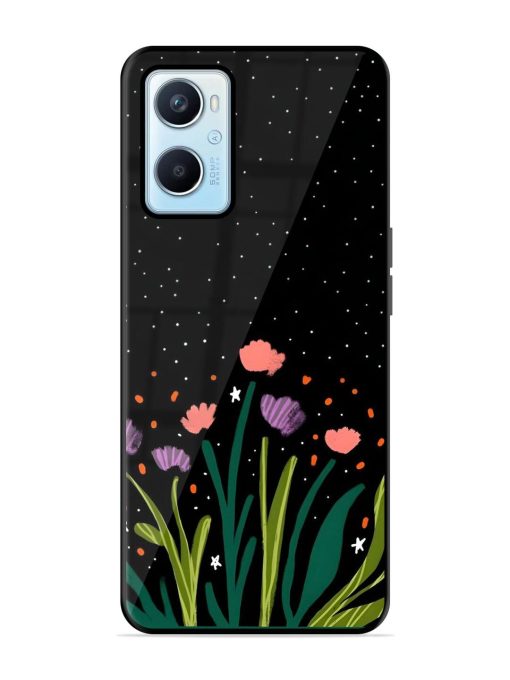 Midnight Bloom Glossy Soft Edge Case for Oppo A96 Chachhi