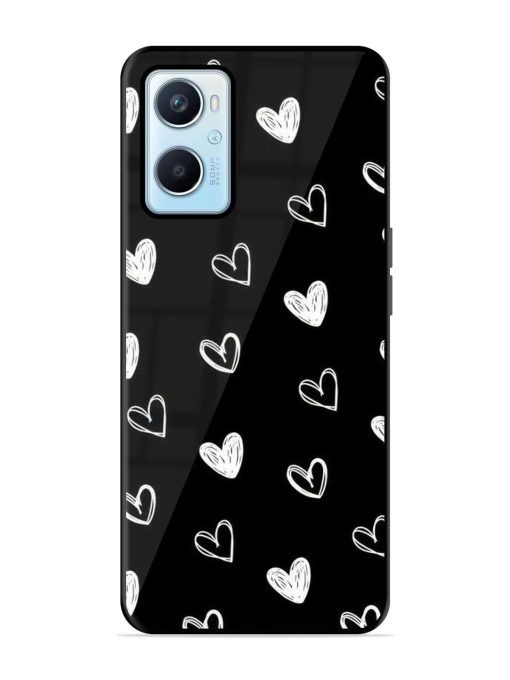 Scattered Hearts Glossy Soft Edge Case for Oppo A96 Chachhi