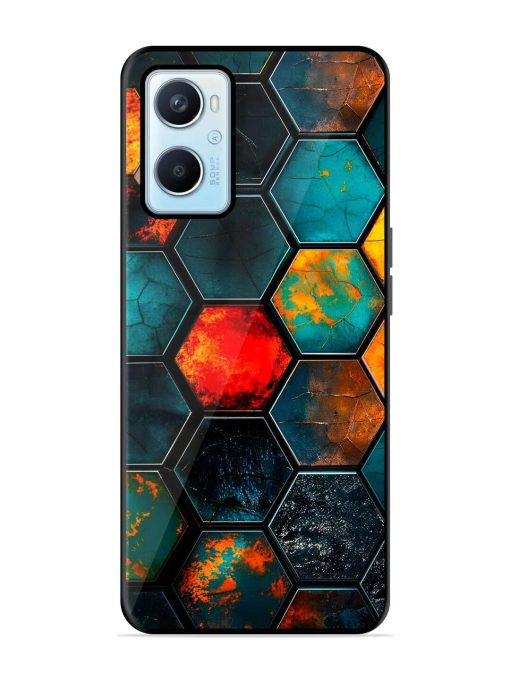 Hexagon Hive Glossy Soft Edge Case for Oppo A96 Chachhi