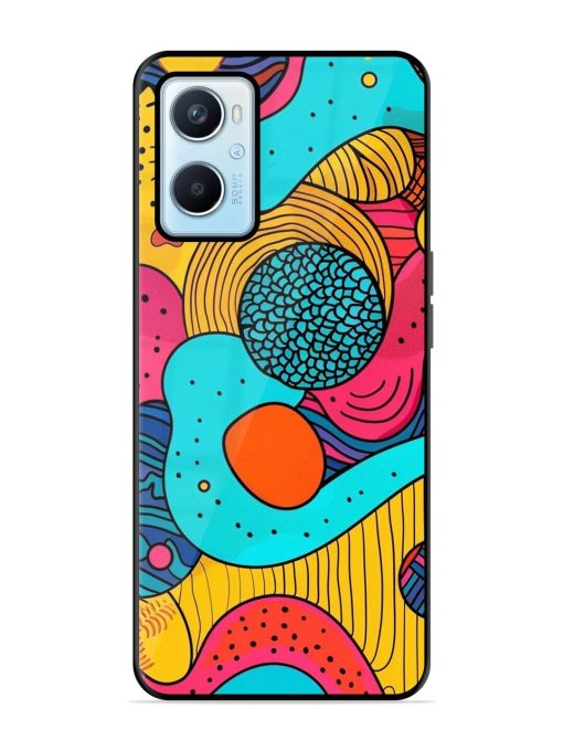 Psychedelic Patterns Glossy Soft Edge Case for Oppo A96 Chachhi