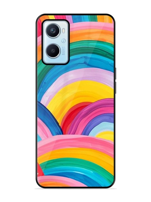 Rainbow Symphony Glossy Soft Edge Case for Oppo A96 Chachhi