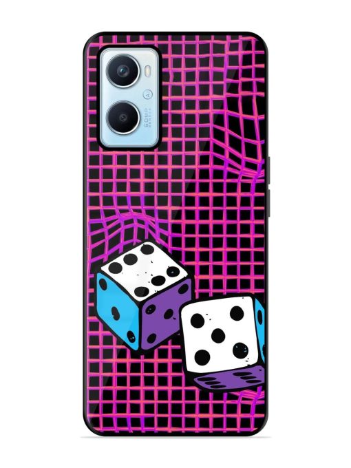 Glitched Dice Glossy Soft Edge Case for Oppo A96 Chachhi