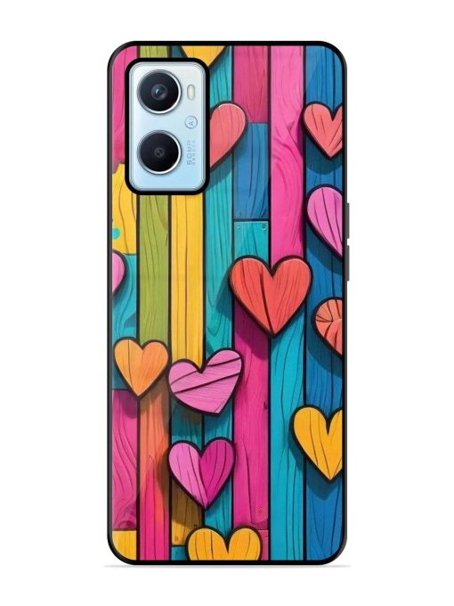 Rainbow Of Hearts Glossy Soft Edge Case for Oppo A96 Chachhi