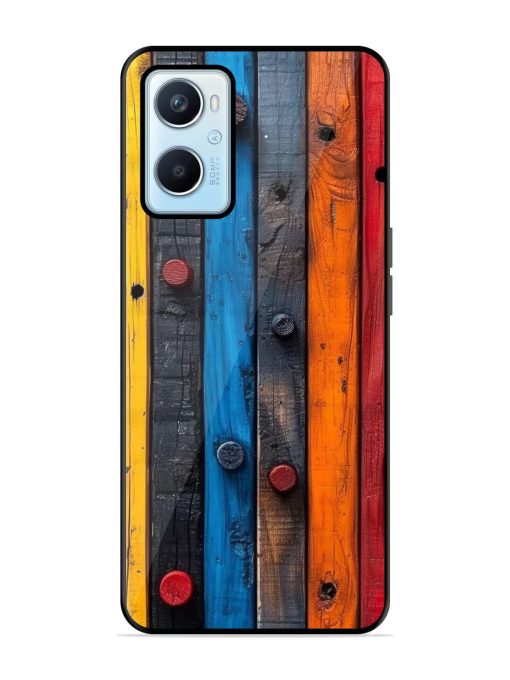 Rainbow Plank Glossy Soft Edge Case for Oppo A96 Chachhi