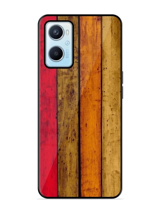 Colorful Woodgrain Glossy Soft Edge Case for Oppo A96 Chachhi