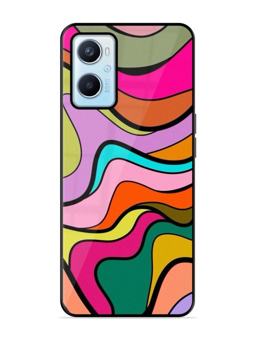 Wavy Wonder Glossy Soft Edge Case for Oppo A96 Chachhi