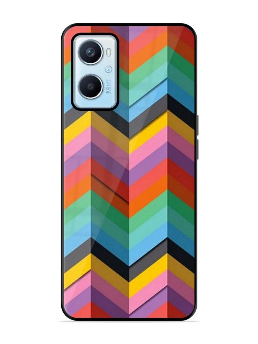 Colorful Zigzag Glossy Soft Edge Case for Oppo A96 Chachhi