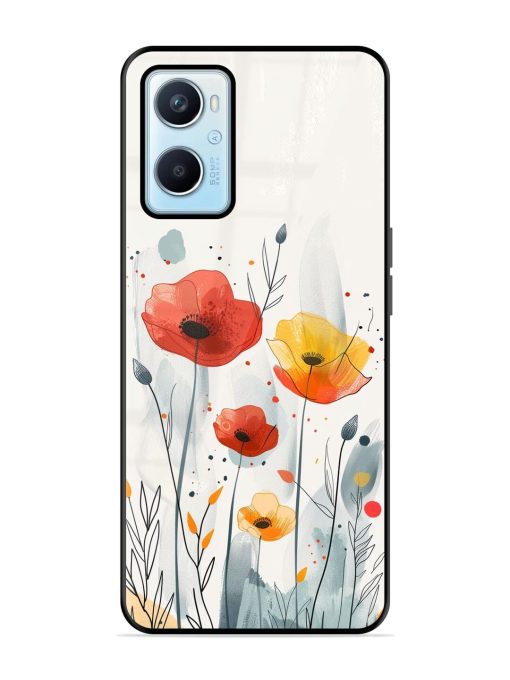 Poppy Fields Glossy Soft Edge Case for Oppo A96 Chachhi