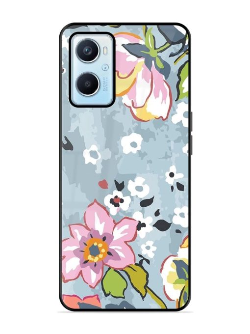 Floral Fantasy Glossy Soft Edge Case for Oppo A96 Chachhi