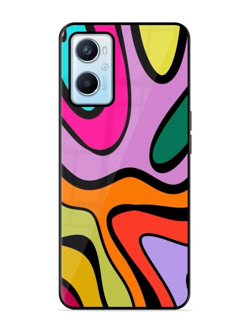 Groovy Swirls Glossy Soft Edge Case for Oppo A96 Chachhi