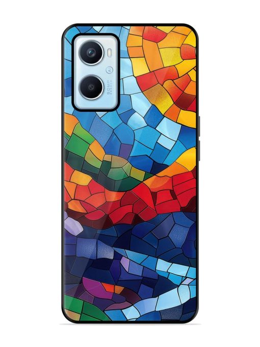 Mosaic Sunset Glossy Soft Edge Case for Oppo A96 Chachhi