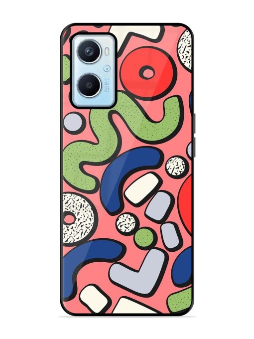 Groovy Geometric Shapes Glossy Soft Edge Case for Oppo A96 Chachhi