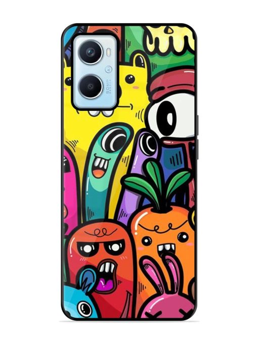 Whimsical Doodle Chaos Glossy Soft Edge Case for Oppo A96 Chachhi