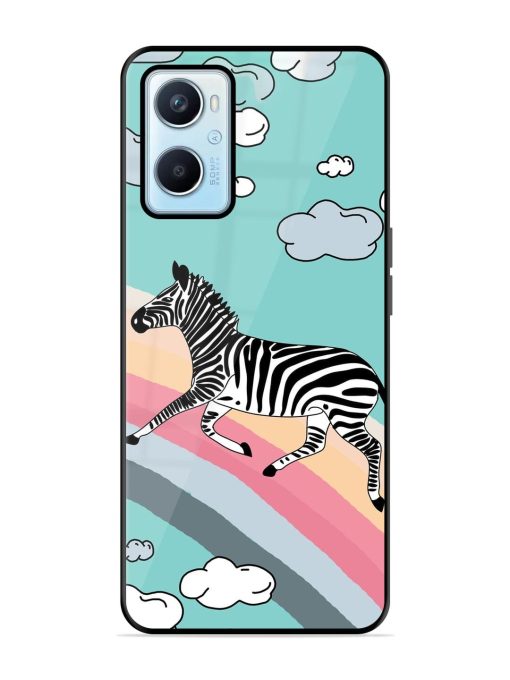 Zebra On A Rainbow Glossy Soft Edge Case for Oppo A96 Chachhi