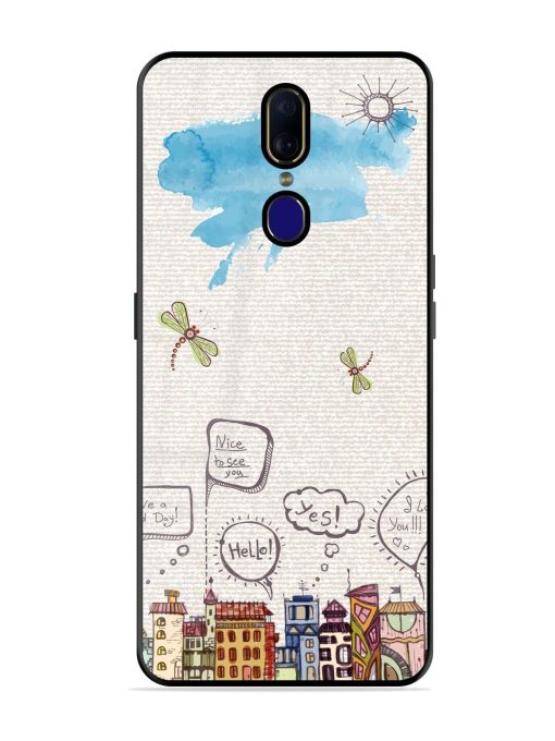 Doodle City Glossy Soft Edge Case for Oppo F11 Chachhi