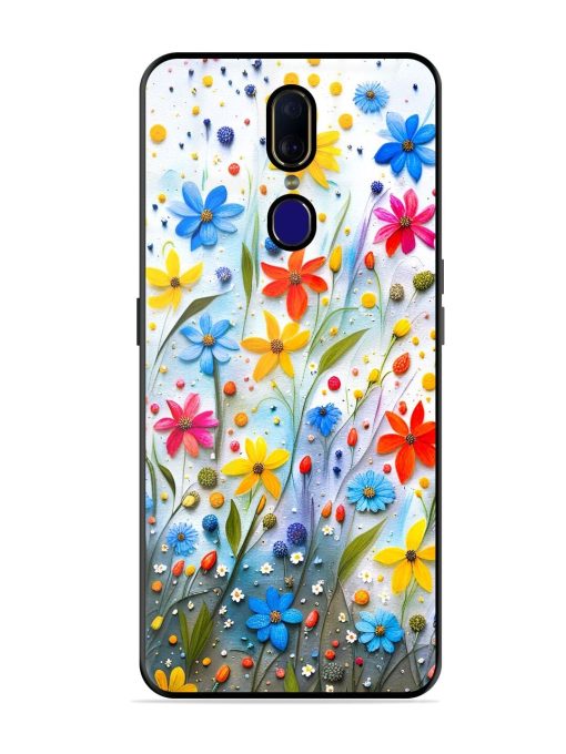 Vibrant Floral Glossy Soft Edge Case for Oppo F11 Chachhi