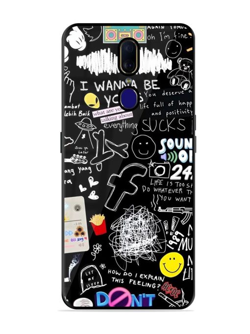 Doodle Diary Glossy Soft Edge Case for Oppo F11 Chachhi