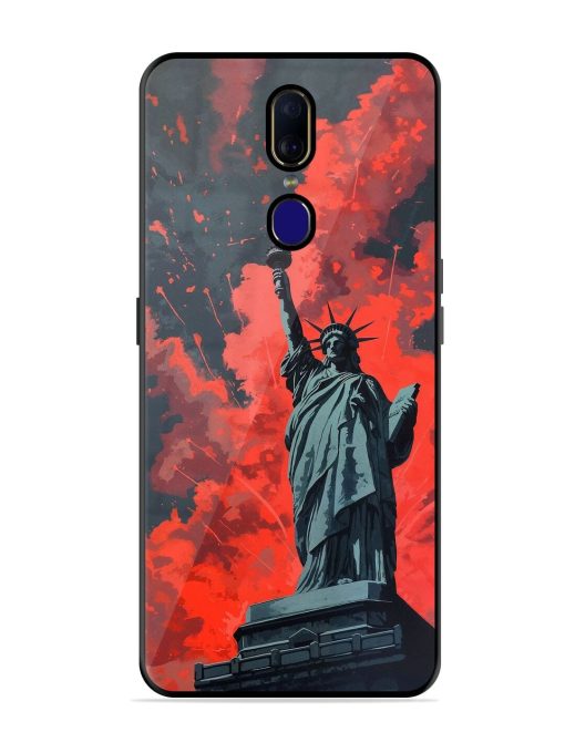 Lady Liberty'S Firework Finale Glossy Soft Edge Case for Oppo F11 Chachhi