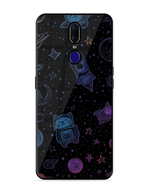 Cosmic Cat Chaos Glossy Soft Edge Case for Oppo F11