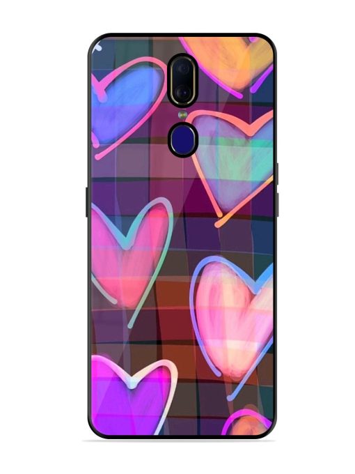 Neon Hearts Glossy Soft Edge Case for Oppo F11 Chachhi