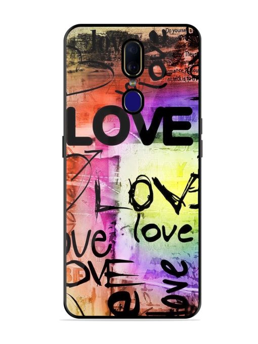 Love Graffiti Glossy Soft Edge Case for Oppo F11 Chachhi