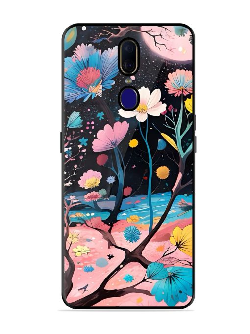 Cosmic Bloom Glossy Soft Edge Case for Oppo F11 Chachhi