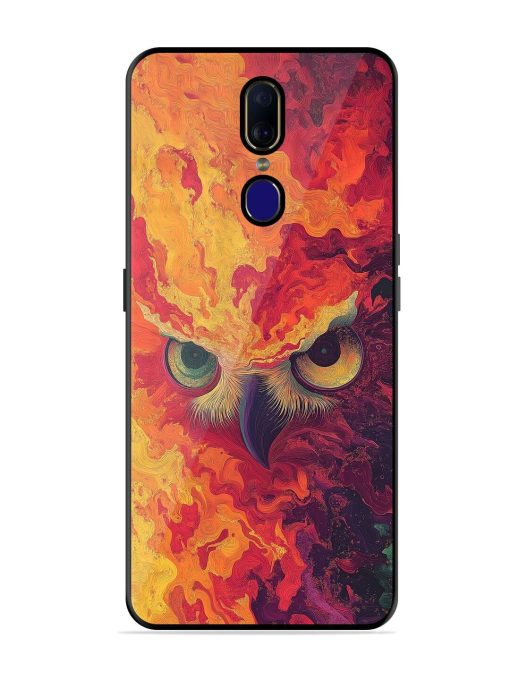 Fiery Owl Glossy Soft Edge Case for Oppo F11 Chachhi