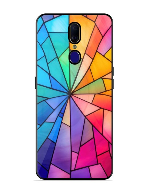 Stained Glass Kaleidoscope Of Colors Glossy Soft Edge Case for Oppo F11 Chachhi