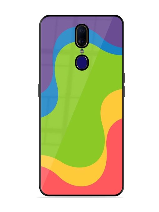 Wavy Rainbow Wonderland Glossy Soft Edge Case for Oppo F11 Chachhi