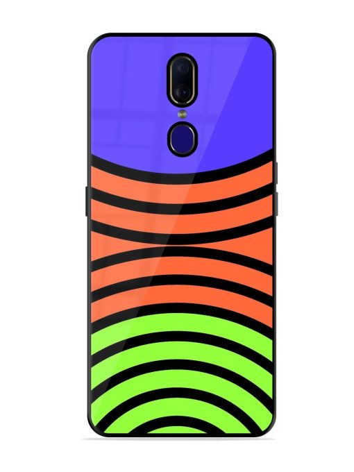 Psychedelic Stripe Symphony Glossy Soft Edge Case for Oppo F11 Chachhi