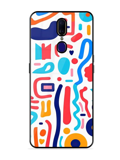 Whimsical Doodle Chaos Glossy Soft Edge Case for Oppo F11 Chachhi