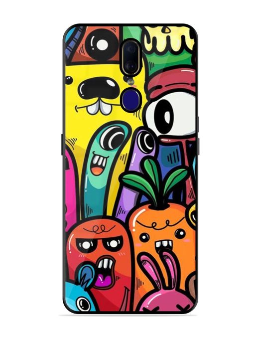 Whimsical Doodle Chaos Glossy Soft Edge Case for Oppo F11 Chachhi