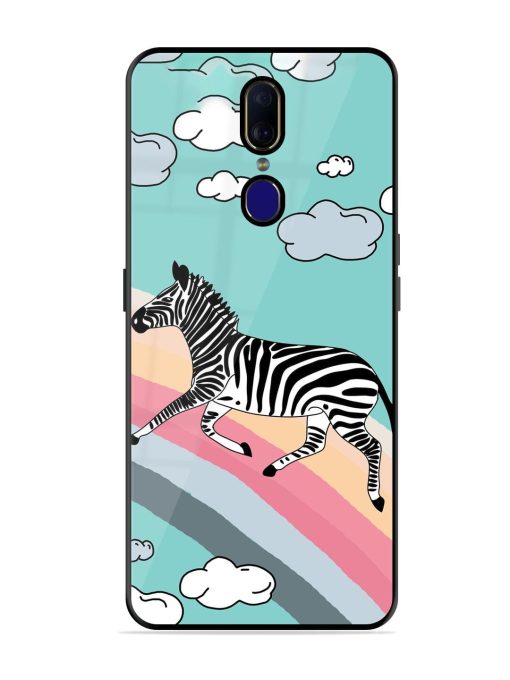 Zebra On A Rainbow Glossy Soft Edge Case for Oppo F11 Chachhi