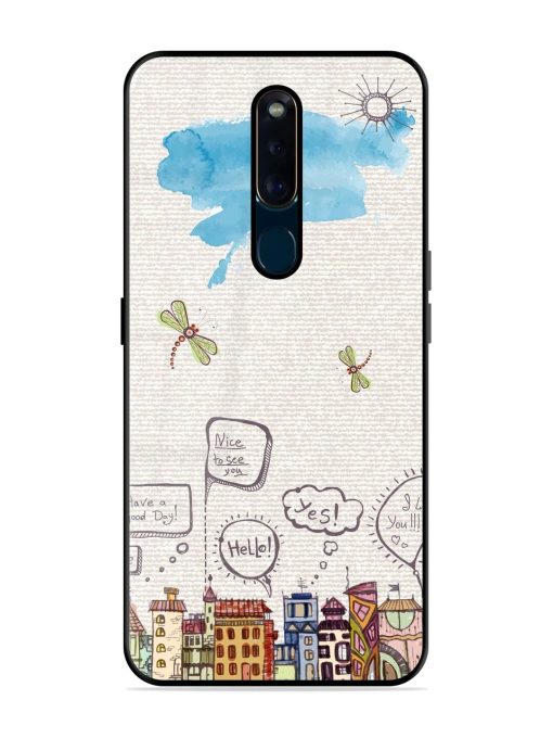 Doodle City Glossy Soft Edge Case for Oppo F11 Pro